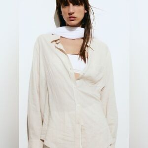 H&M LINEN SHIRT L